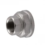 Муфта редукционная 1 1/2″х 1″ВВ никелированная восьмигранная А0337А(нк)