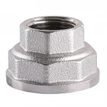 Муфта редукционная 1 1/2″х 1″ВВ никелированная восьмигранная А0337А(нк)