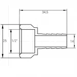 Штуцер 1/2″В 14мм никелированный А2031А(нк)