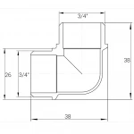 Уголок 3/4″НН никелированный А0132А(нк)