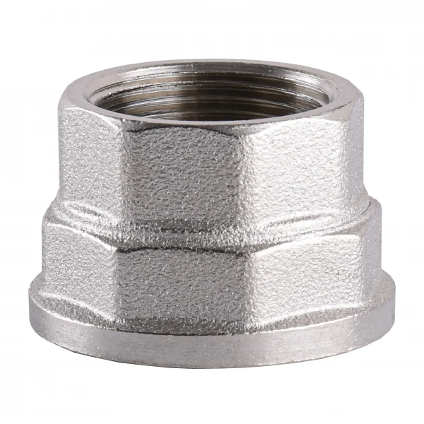 Муфта редукционная 1 1/2″х1 1/4″ВВ никелированная восьмигранная А0338А(нк)