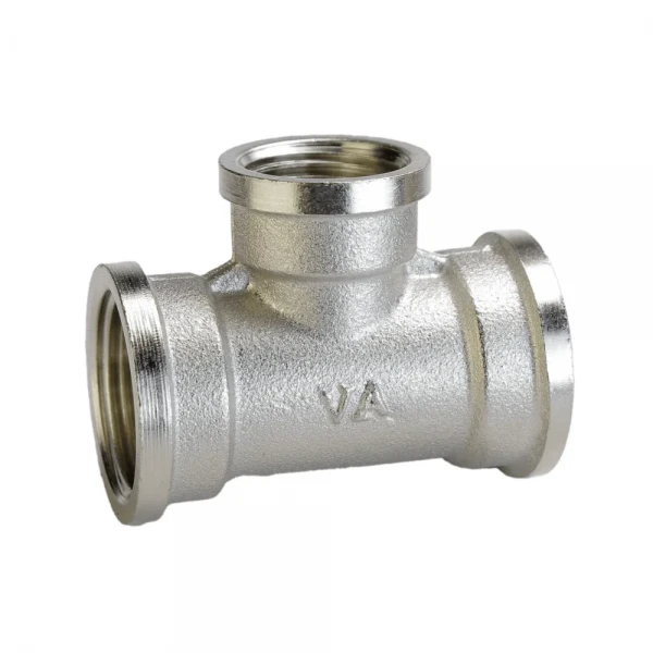 Тройник hедукционный 3/4″х1/2″х3/4″ВВВ никелированный А0212А(нк)
