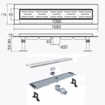 Трап линейный душевой TILLO TM009-100C(C-100) 100см