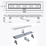 Трап линейный душевой TILLO TM009-90C(C-90) 90см
