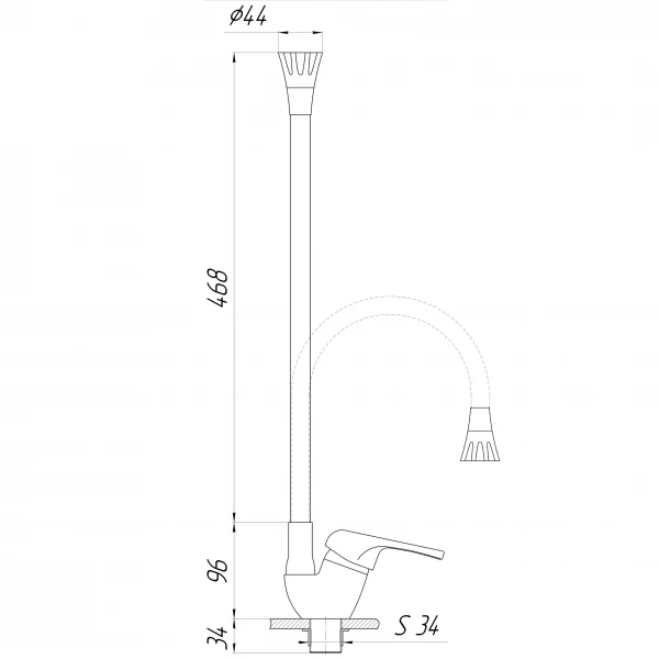 Смеситель для кухни Domino BLITZ DBC-203SA-K15