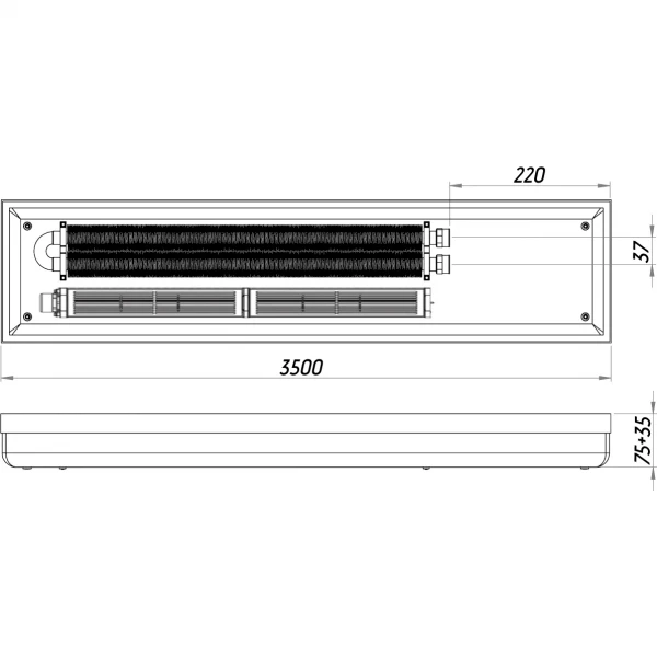 Конвектор ТС70-3500/200-Turbo-2br (без решетки)