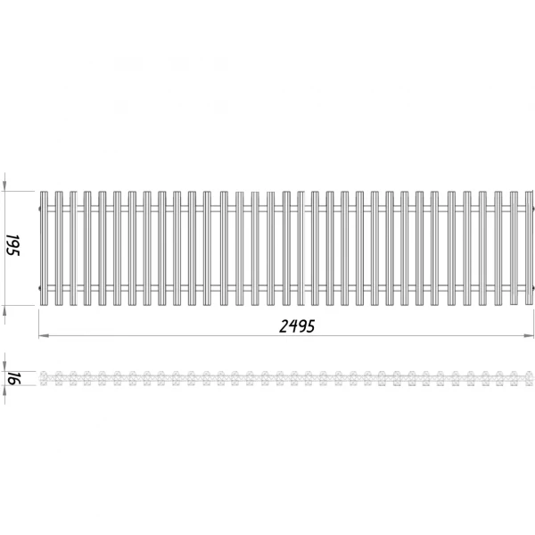 Конвектор ТС80-2500/200-LUX-2wbr (с решеткой)