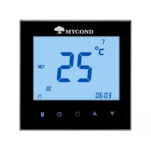 Термостат квадратний сенсорний чорний LCD 2 канали AC220V Wi-Fi /MС-TRF-B2F-B-4 MYCOND/