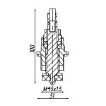 Вентильна головка без маховика для крана ХВ 1_1/2″ латунна М45 х 1,5 ливарна Б1822А