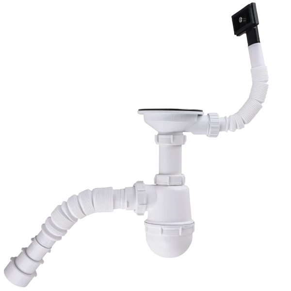 Сифон Waterstal А - 4007 під сталеву кухону мийку 11/2 40 з переливом, з гнучкою трубою