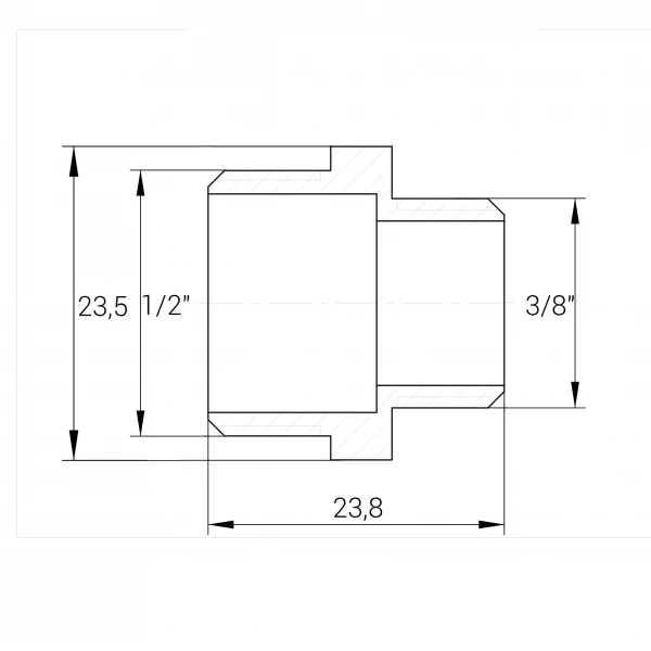 Ниппель редукционный 1/2″х3/8″НН латунный А0542А