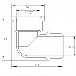 Уголок 1 1/2″ВН никелированный А0137А(нк)