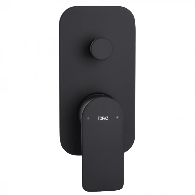 Смеситель для ванны встроенный TOPAZ SARDINIA TSG 08202-V-H20-BL 2 выхода, излив 190 мм, Черный