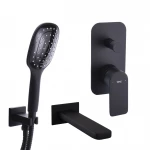 Смеситель для ванны встроенный TOPAZ SARDINIA TSG 08202-V-H20-BL 2 выхода, излив 190 мм, Черный