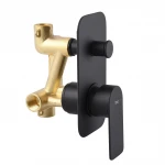 Смеситель для ванны встроенный TOPAZ SARDINIA TSG 08202-V-H20-BL 2 выхода, излив 190 мм, Черный