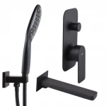 Смеситель для ванны встроенный TOPAZ SARDINIA TSG 08202-V-H20-BL 2 выхода, излив 190 мм, Черный