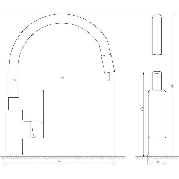 Смеситель для кухни DOMINO MALIBU DMM-203LR-GP-BL