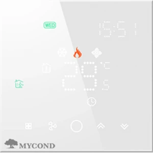 Термостат квадратный сенсорный белый LED 1 канал AC220V Wi-Fi /MC-FB-W-WF MYCOND/