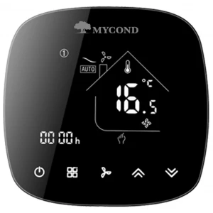 Термостат квадратный сенсорный черный LED 1 канал AC220V Wi-Fi /MC-FL-B-WF MYCOND/