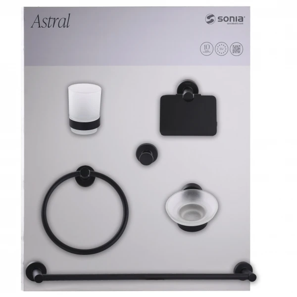 Набор аксессуаров для ванной  SONIA ASTRAL KIT BLACK ( 6 предметов) 185214