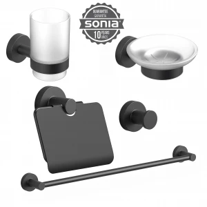 Набор аксессуаров для ванной  SONIA ASTRAL KIT BLACK ( 5 предметов) 185788
