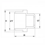 Ниппель редукционный 3/4″х1/2″НН никелированный под прокладку А0511-1А(нк)