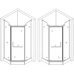 Душова кабіна пятикутна RABA L90TB (L90BT) BRAVO (2уп.)