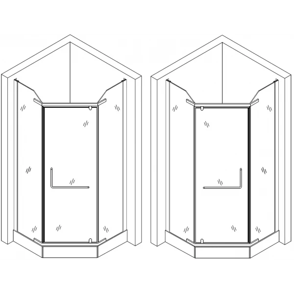 Душова кабіна пятикутна RABA L90TB (L90BT) BRAVO (2уп.)