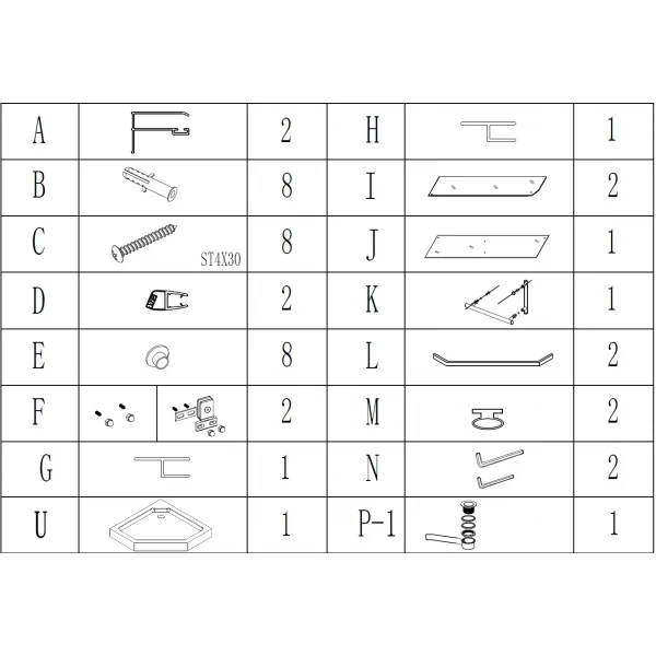 Душова кабіна пятикутна RABA L90TB (L90BT) BRAVO (2уп.)