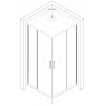 Душевой бокс квадратный NIDA L90GBB (L90B) BRAVO (4уп.)