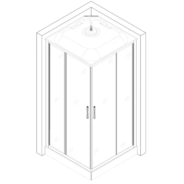 Душевой бокс квадратный NIDA L90GBB (L90B) BRAVO (4уп.)