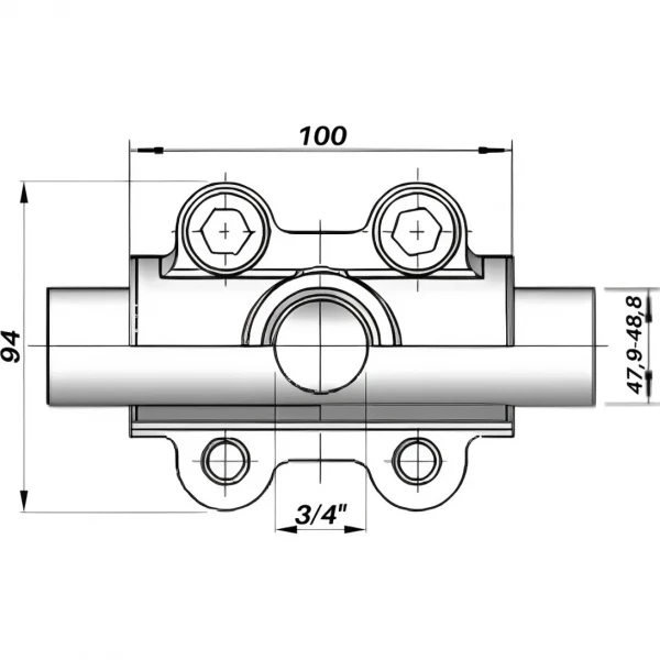 Врезка в трубу с внутренней резьбой DN40(47,9-48,8 мм) х 3/4″ OBD AGAflex