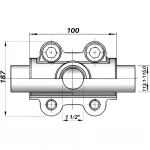 Врезка в трубу с внутренней резьбой DN100(113,1-115,0 мм) х 1 1/2″ OBD AGAflex