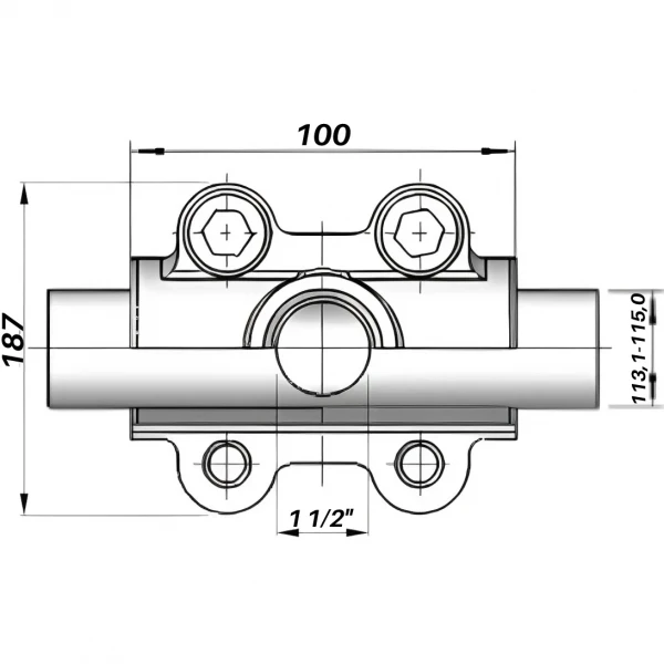 Врезка в трубу с внутренней резьбой DN100(113,1-115,0 мм) х 1 1/2″ OBD AGAflex