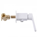 Змішувач гігієнічний TOPAZ LEXI TL 21106-H57-W моноблок вбудований, стоп-лійка латунь Білий глянець