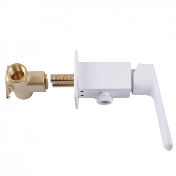 Змішувач гігієнічний TOPAZ LEXI TL 21106-H57-W моноблок вбудований, стоп-лійка латунь Білий глянець