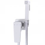 Змішувач гігієнічний TOPAZ LEXI TL 21106-H57-W моноблок вбудований, стоп-лійка латунь Білий глянець