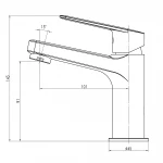 Смеситель для умывальника TOPAZ CAPRI TCA-15207-H44-BL картридж D25, H=140, шланги 45см