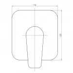 Смеситель для душа встроенный TOPAZ CAPRI TCA-15705-H43 на один выход, без душевого комплекта D35