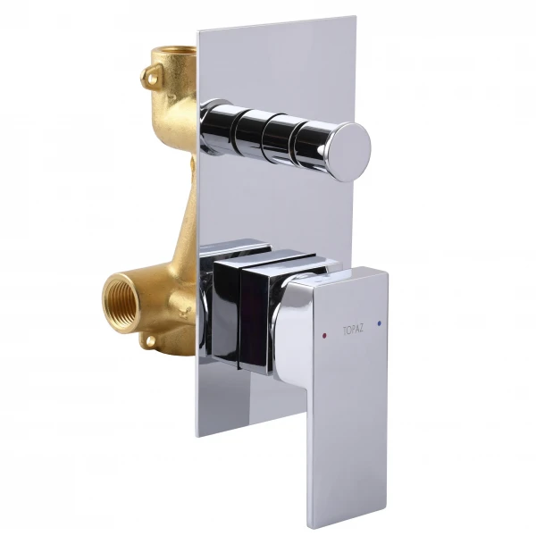 Смеситель для душа встроенный TOPAZ ODISS TO-18205-H66 ручная и верхня лейки, горизонт, хром