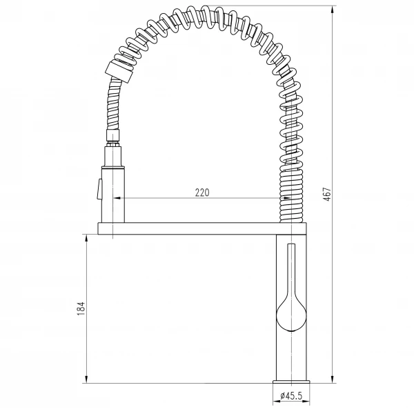Смеситель для кухни TOPAZ SARDINIA TS-08401-H71 гибкий излив на пружине с душевой насадкой