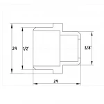 Ниппель редукционный 1/2″х3/8″НН никелированный под прокладку А0542-1А(нк)