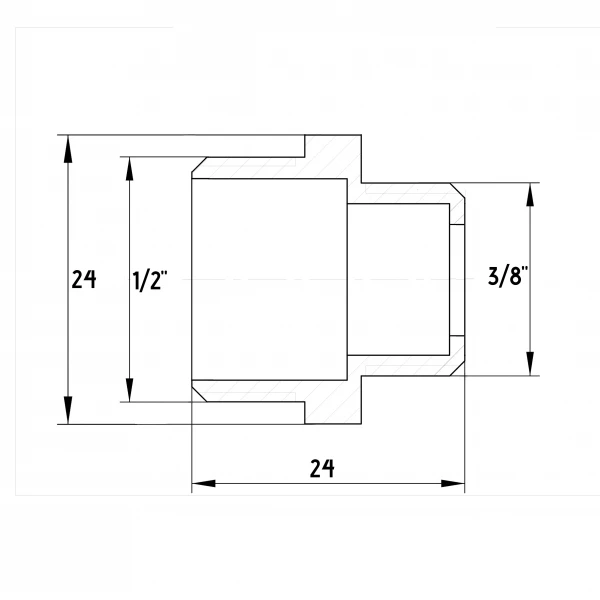 Ниппель редукционный 1/2″х3/8″НН никелированный под прокладку А0542-1А(нк)