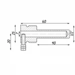 Погружная гильза 1/2″Н Ø7х 40мм латунная Б07213А