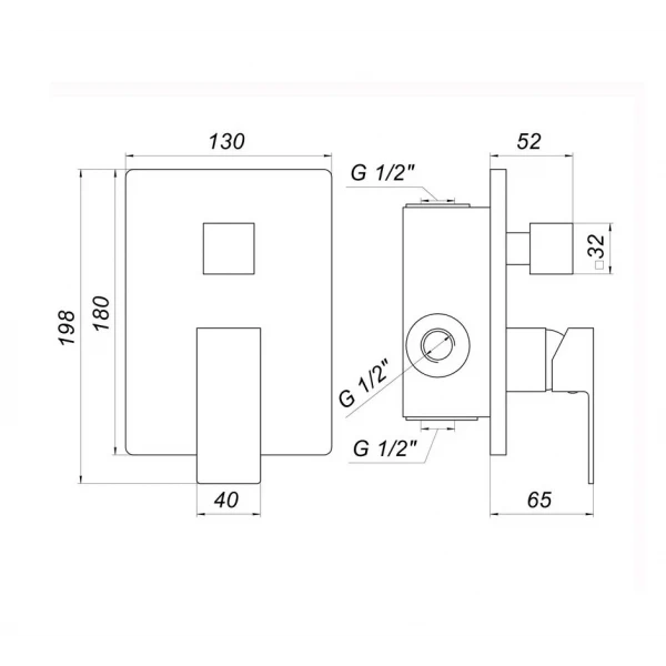 Смеситель для душа Globus Lux SMART GSM-305-00 встроенный на три потребителя, без душ.набора, хром