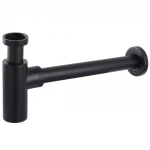 Сифон для раковин циліндричний Globus Lux GSB-32-125-BB, латунь, 1 1/4″, чорний матовий