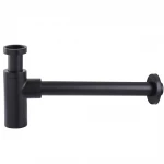 Сифон для раковин циліндричний Globus Lux GSB-32-125-BB, латунь, 1 1/4″, чорний матовий