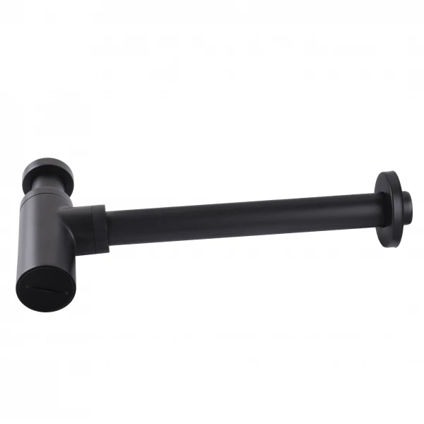 Сифон для раковин циліндричний Globus Lux GSB-32-125-BB, латунь, 1 1/4″, чорний матовий