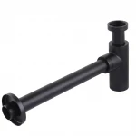 Сифон для раковин циліндричний Globus Lux GSB-32-125-BB, латунь, 1 1/4″, чорний матовий