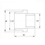 Ниппель редукционный 1 1/4″х 1/2″НН никелированный А0514А(нк)